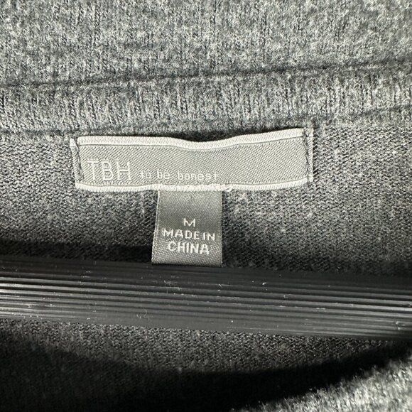 TBH To Be Honest Sweatshirt Womens Medium Gray Stretch Blessed Pullover - Picture 4 of 7